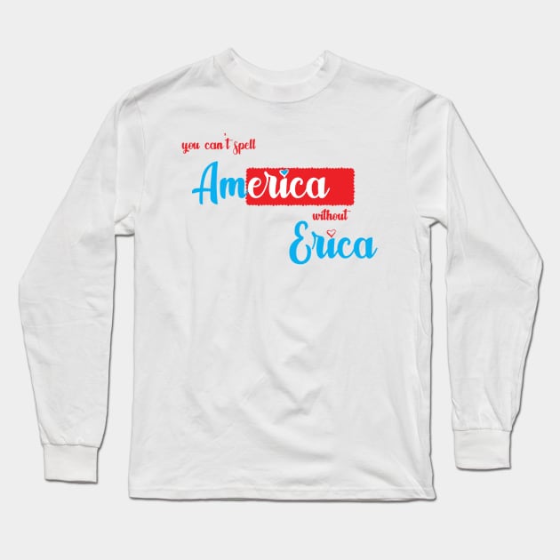 You Can’t Spell America... Long Sleeve T-Shirt by curtyss